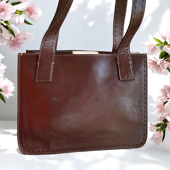 Fossil Vintage Brown Leather Shoulder Bag Purse – Classic Y2K Style - Picture 1 of 13